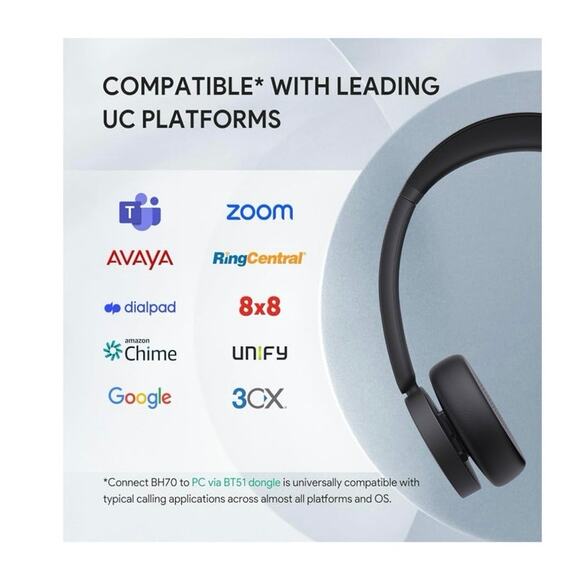 Yealink BH70 Dual Teams Bluetooth Headset with USB-A Dongle, 35hr battery - Picture 8 of 16